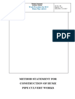 Method Statement For Construction of Hume Pipe Culvert Works