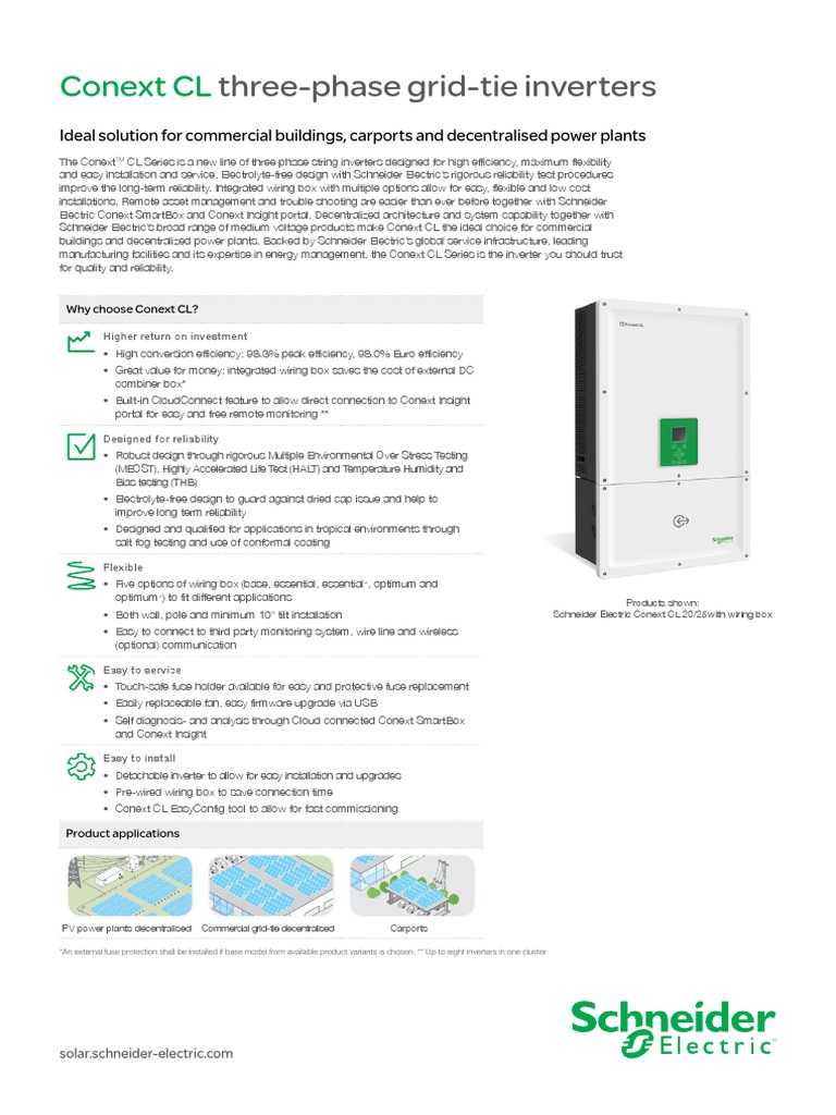Three-Phase Grid-Tie Inverters: Conext CL | PDF | Power Inverter | Fuse ...