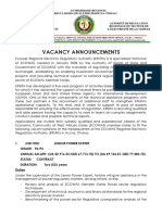 Vacancy Announcement Additional Staff ERERA-EU-USAID Projects