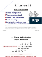 Today: Arithmetic: Multiplication