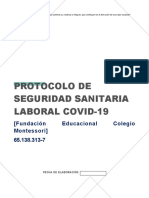 Protocolo de Seguridad Sanitaria Laboral Covid-19