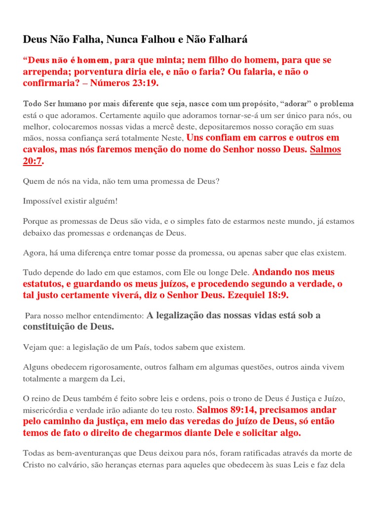Deus Nunca Falha! 01 01 2021 | PDF | Deus | Jesus