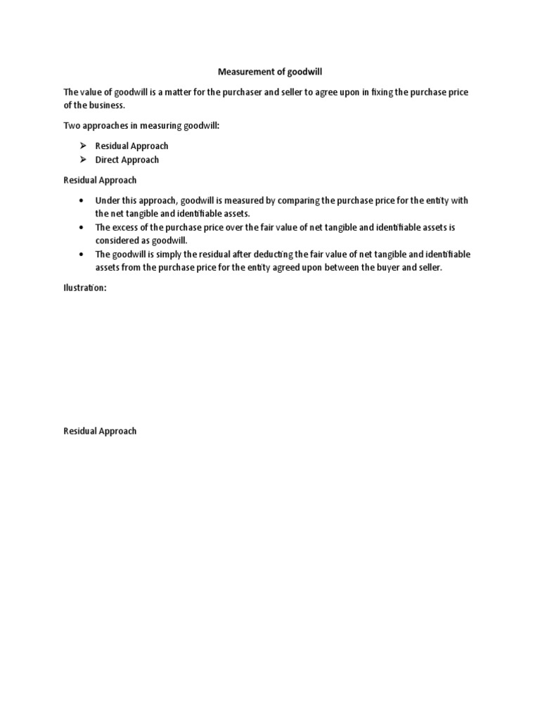 Measurement of Goodwill | PDF