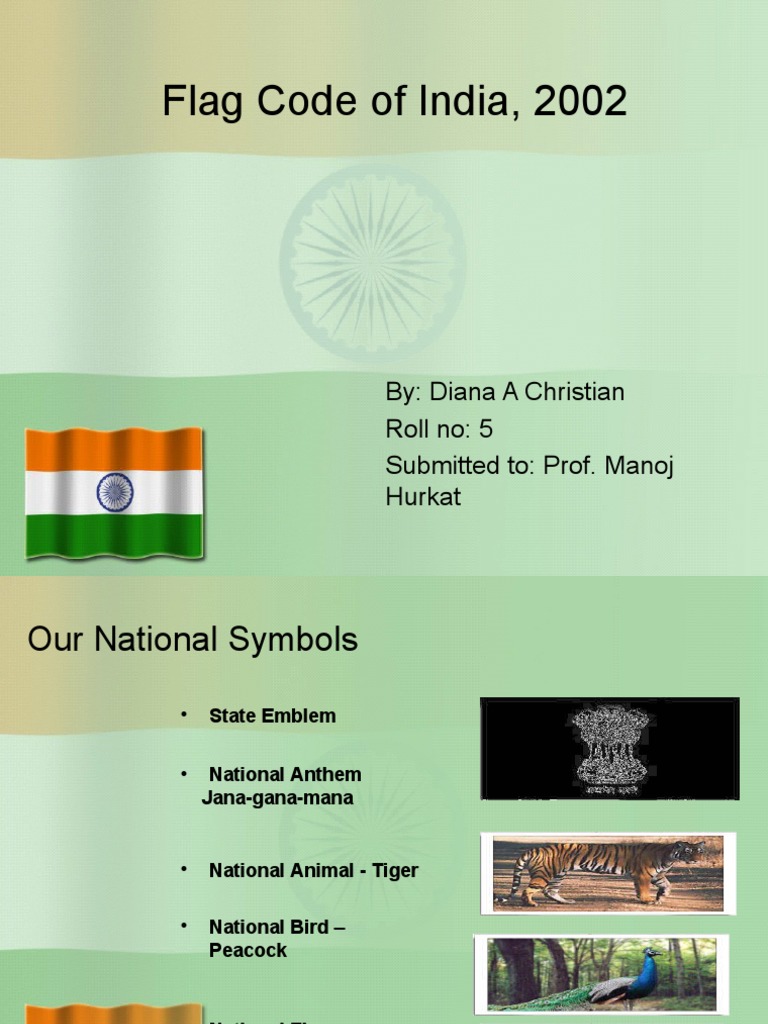 Flag Code of India, 2002 PDF Government Of India Flag