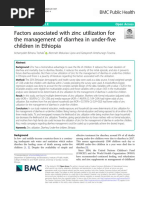 Factors Associated With Zinc Utilization For The Management of Diarrhea in Under-Five Children in Ethiopia