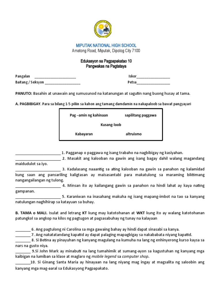 ESP Module 7 & 8 Assessment | PDF