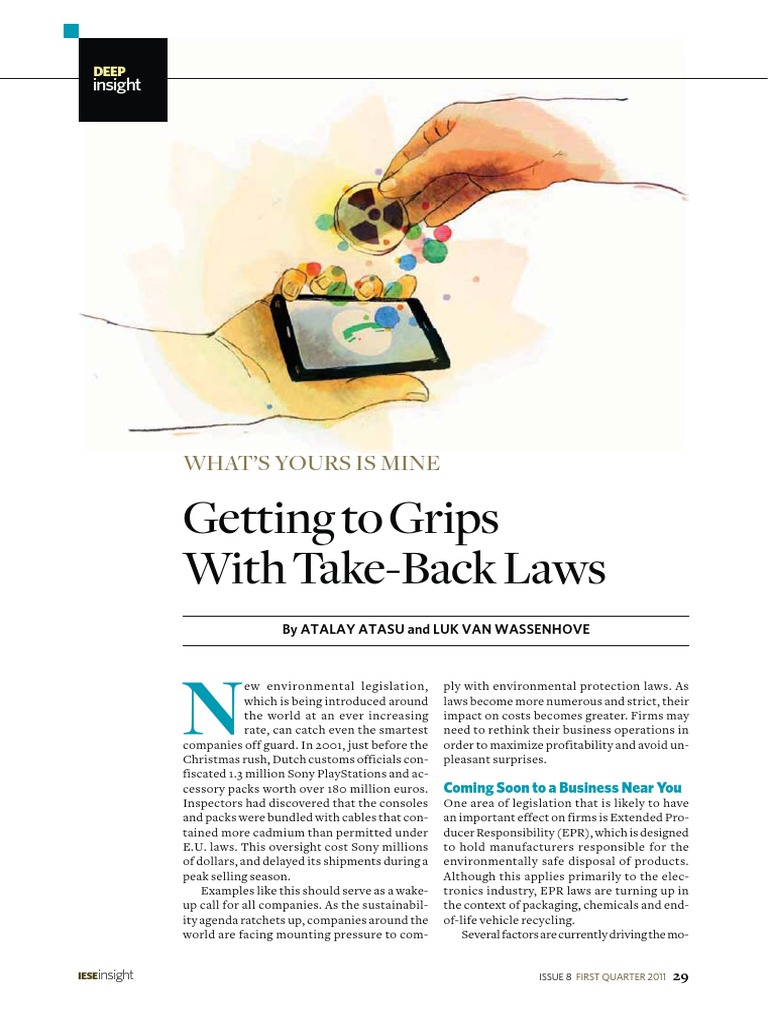 Getting To Grips With Take Back Laws PDF Electronic Waste Recycling