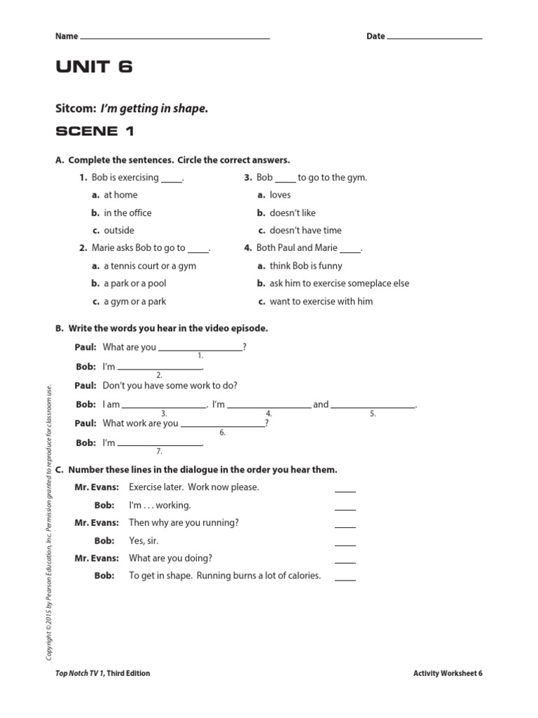 UNIT 06 Video Worksheets PDF