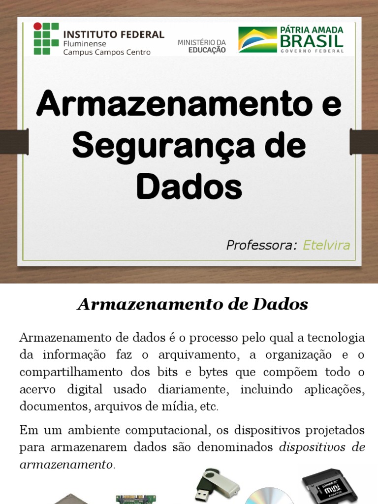 Armazenamento e Segurança de Dados | PDF | Armazenamento de dados de ...