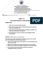 Department of Education: WEEK 10-11 The Human Person in Their Environment Objectives