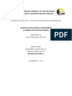 Building Technology 4: Specification Writing and Estimating