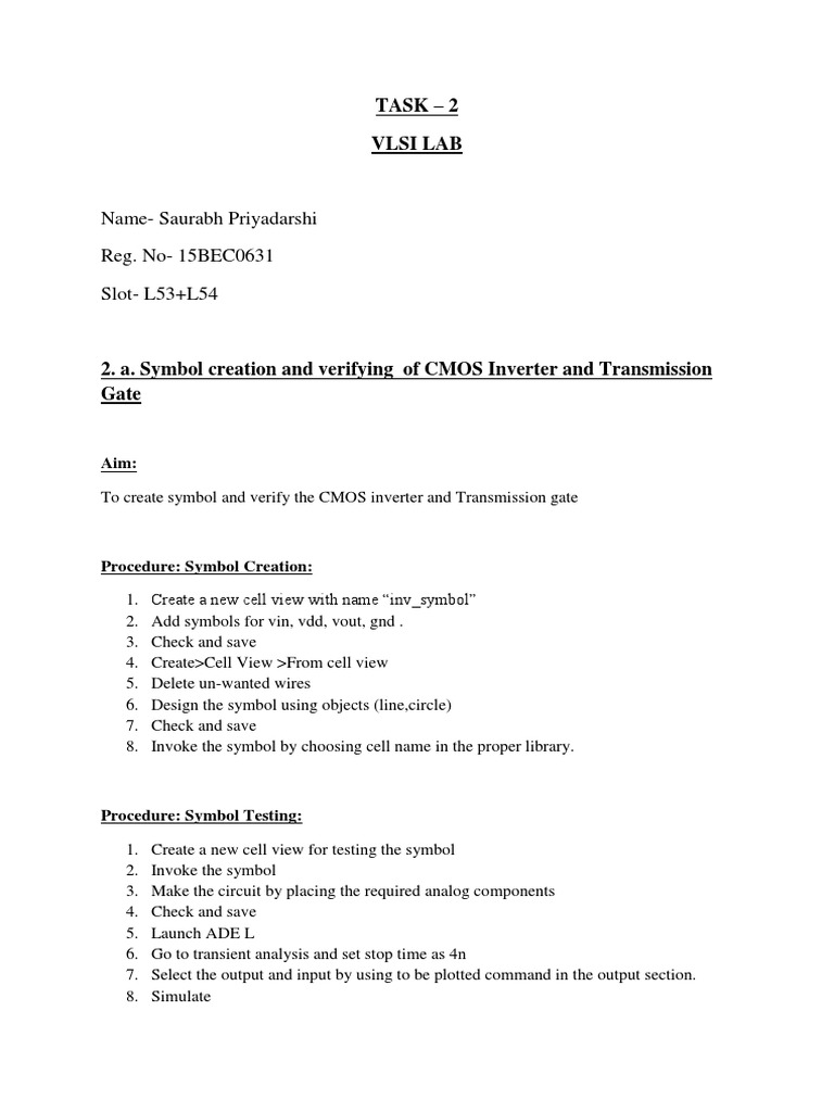 Design and Simulation of CMOS Inverter, Transmission Gate, and