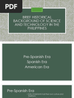 Brief Historical Background of Science and Technology in The Philippines