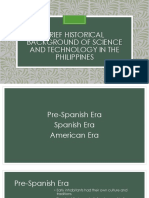 Brief Historical Background of Science and Technology in The Philippines