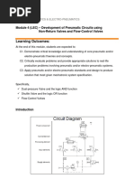 Learning Outcomes:: Module 4 (LEC) - Development of Pneumatic Circuits Using Non-Return Valves and Flow-Control Valves