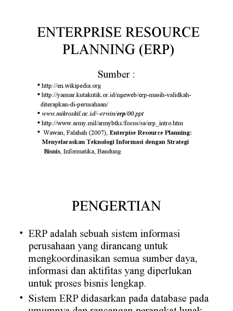 Enterprise Resource Planning | PDF | Bisnis | Komputer