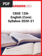 CBSE 12th English Core Syllabus 2020 21