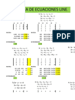 Sistemas de Ecuaciones Lineales Excel