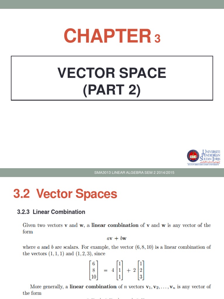Chapter 3 | PDF | Basis (Linear Algebra) | System Of Linear Equations