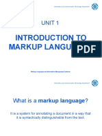 Unit 1: Introduction To Markup Languages