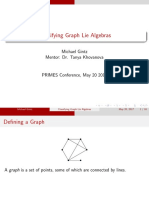 Classifying Graph Lie Algebras: Michael Gintz Mentor: Dr. Tanya Khovanova