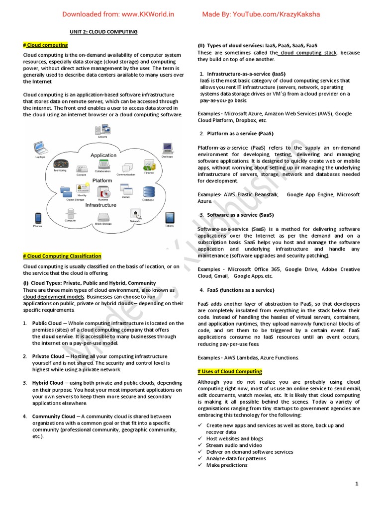 Cloud computing notes b tech aktu by krazy kreation kulbhushan pdf