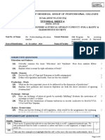 Tutorial Sheet-4: Koe-076: Values, Relationship & Ethical Human Conduct-For A Happy & Harmonious Society