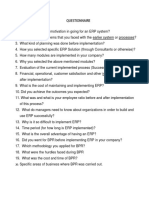 Erp Project Questionnaire