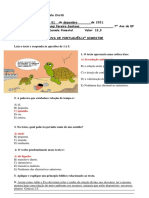 PROVA DE PORTUGUÊS 7 ANO 4B PDF