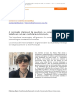 A Construção Intencional Da Ignorância Na Contemporaneidade e o Trabalho em Rede para Combater A Desinformação