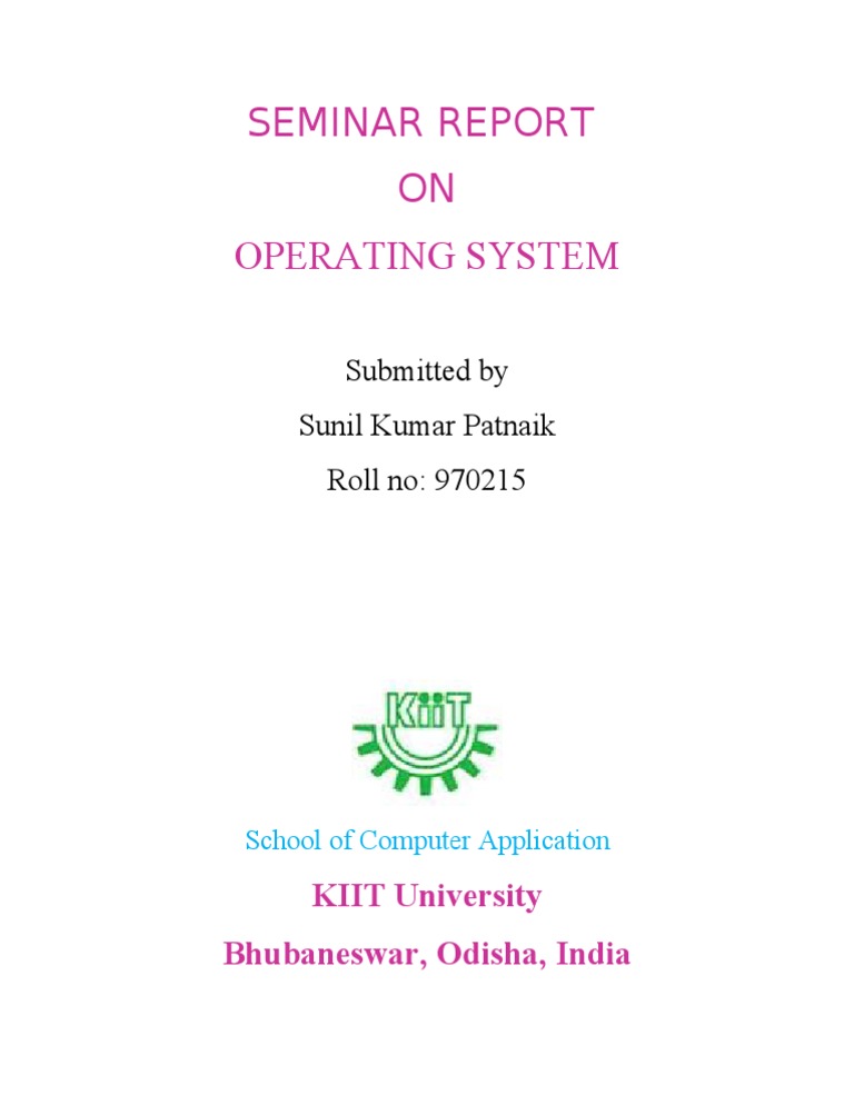 Seminar Report on Operating Systems | PDF | Teaching Mathematics | Business