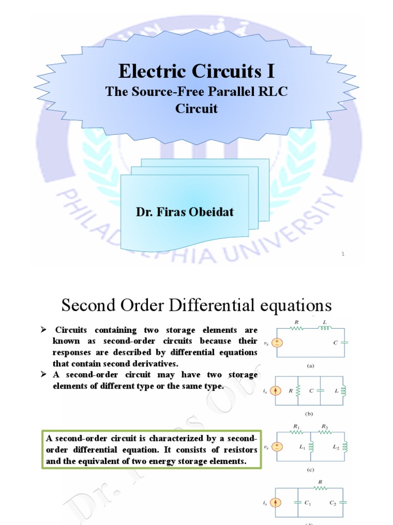 Source-Free Parallel RLC Circuit Analysis | PDF | Electrical Network ...