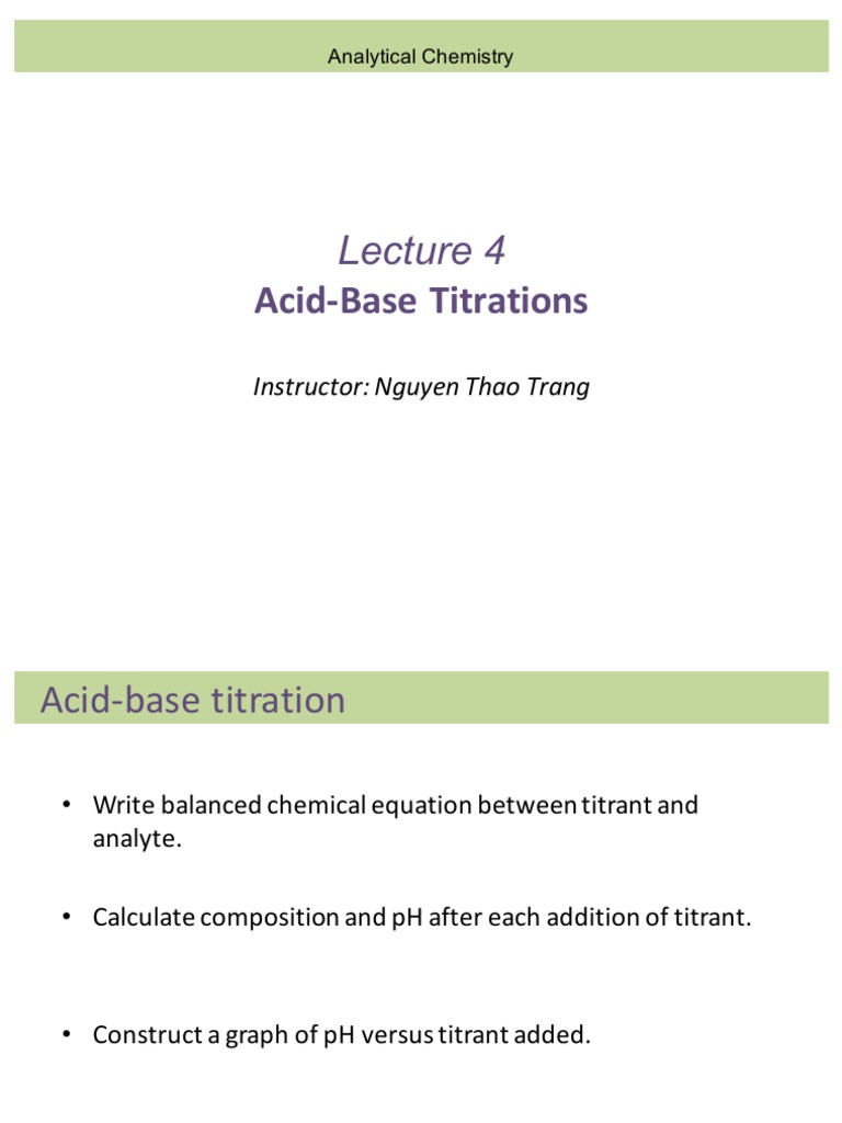 Acid-Base Titration Overview | PDF | Titration | Chemistry