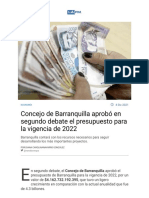 Presupuesto en Barranquilla - Fue Aprobado Por $4,16 Billones para 2022 - La FM