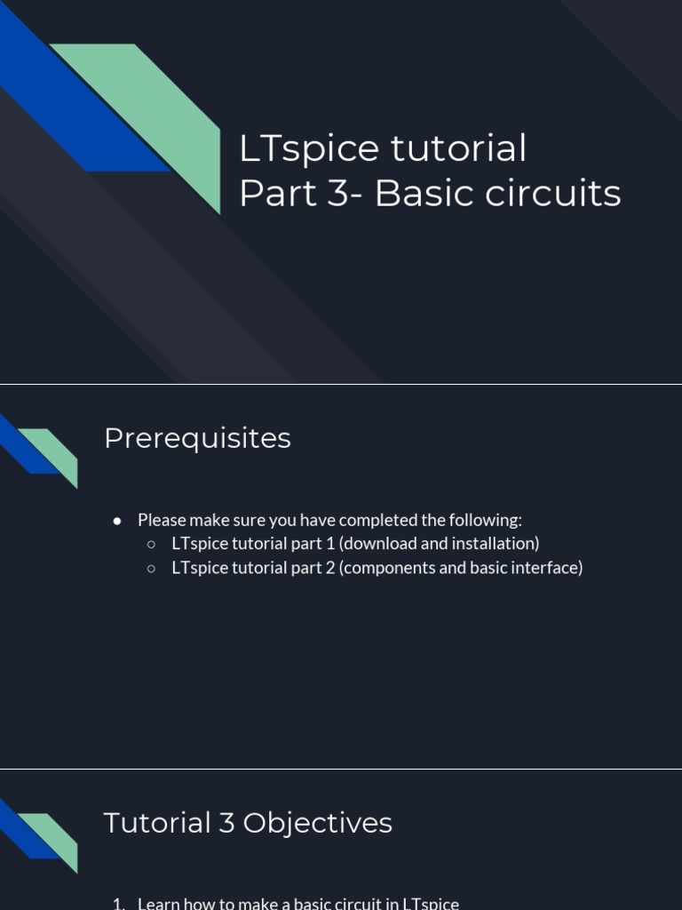 LTspice Tutorial Part 3 - Basic Circuits | PDF | Electrical Network ...