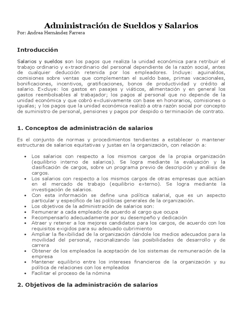 Administración Efectiva de Sueldos y Salarios | PDF | Salario | Derecho ...