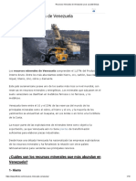 Recursos Minerales de Venezuela y Sus Características