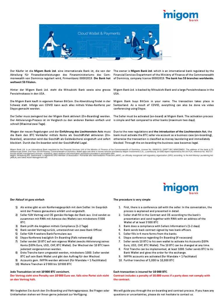 Procedure BTC Migom Bank 2021 | PDF