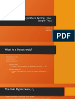 Hypothesis Testing One Sample