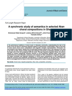 A Synchronic Study of Semantics in Selected Akan Choral Compositions in Ghana