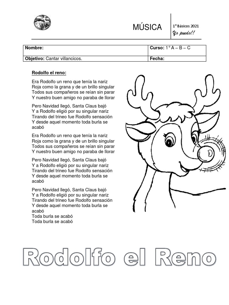 Villancico Rodolfo el Reno para Niños | PDF