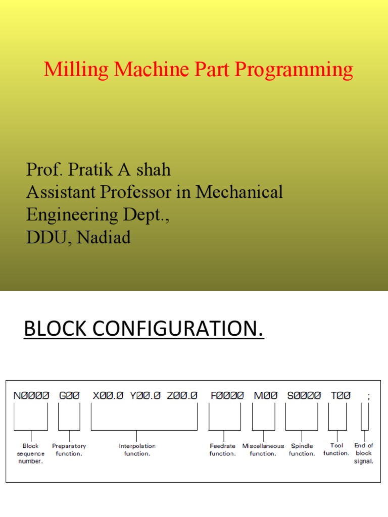 Part Programming On Milling | PDF | Crafts | Tools