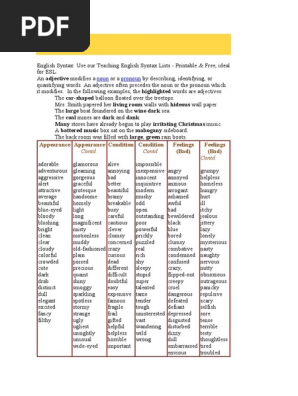Adjectives