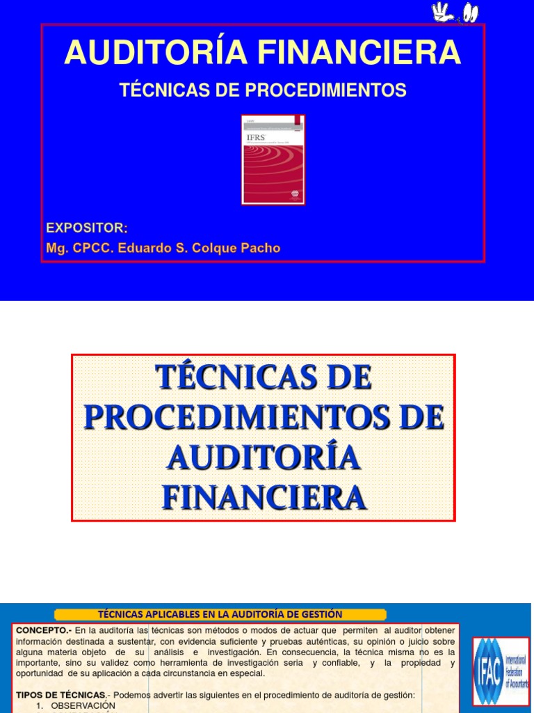 Auditoria Financiera Técnicas y Fases | PDF | Auditoría | Contralor
