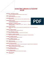 Lista Dos Comandos Mais Utilizados No AutoCAD Em 2D