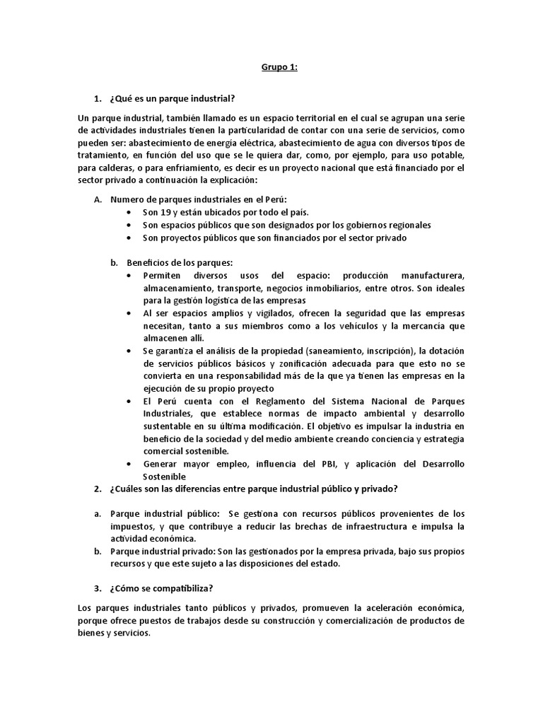 Parques Industriales en Perú | PDF | Economias