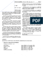 Décret Délimitant Les Régions Administratives Du Québec en 1987