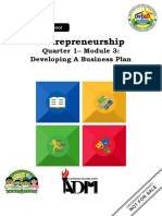Entrepreneurship Module 3 - Developing Business Plan