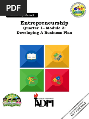 Entrepreneurship Module 3 - Developing Business Plan