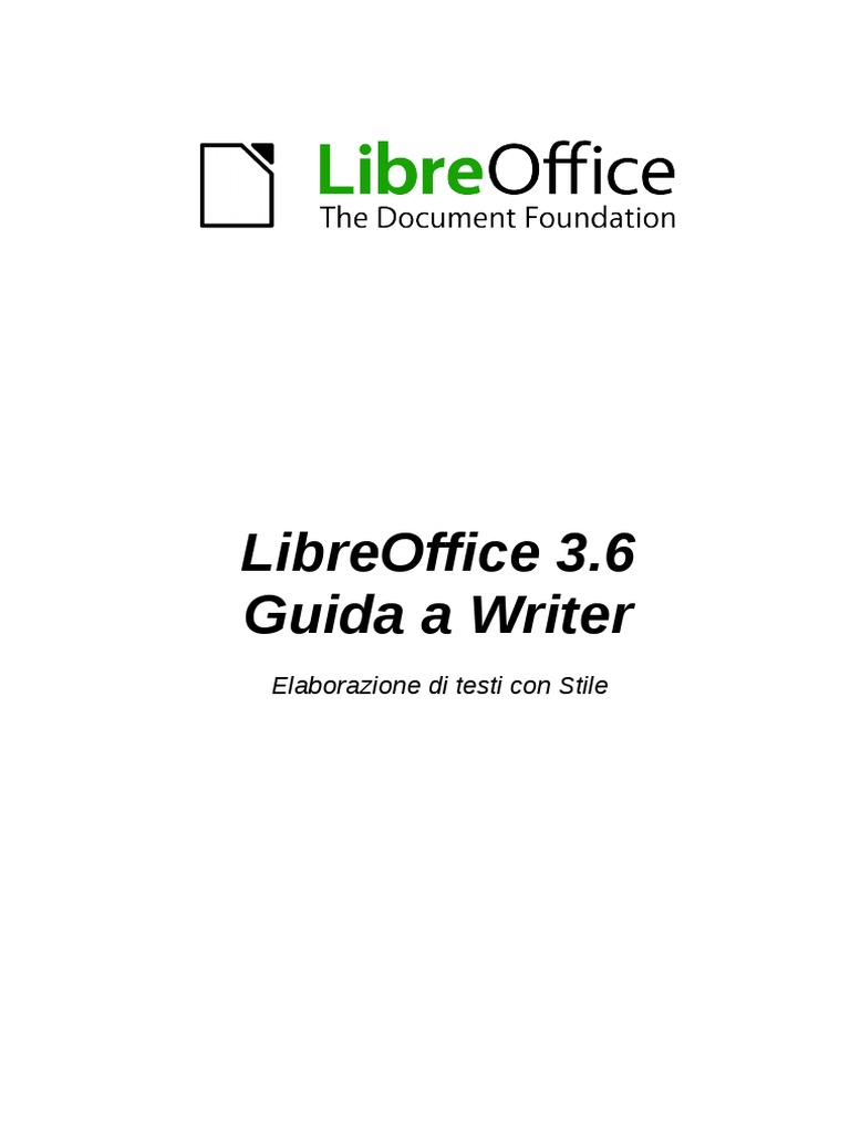 Guida a libreoffice writer 3 6 pdf